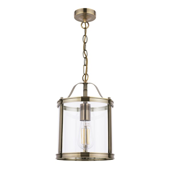 (image for) Laura Ashley Harrington Pendant Antique Brass & Glass